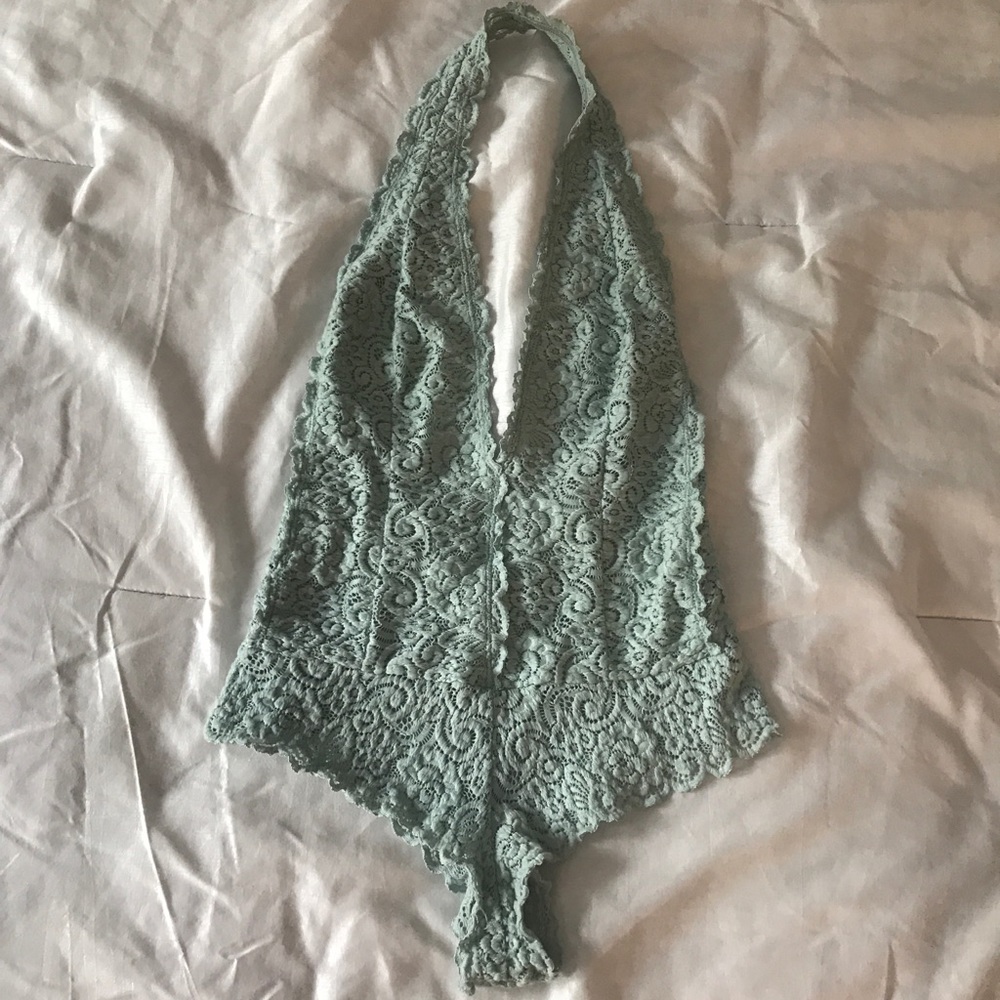 Turquoise lace bodysuit size medium from Fig Leaf